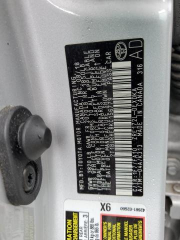 2T1BURHE8KC156779 - 2019 TOYOTA COROLLA L ვერცხლისფერი ფოტო 12