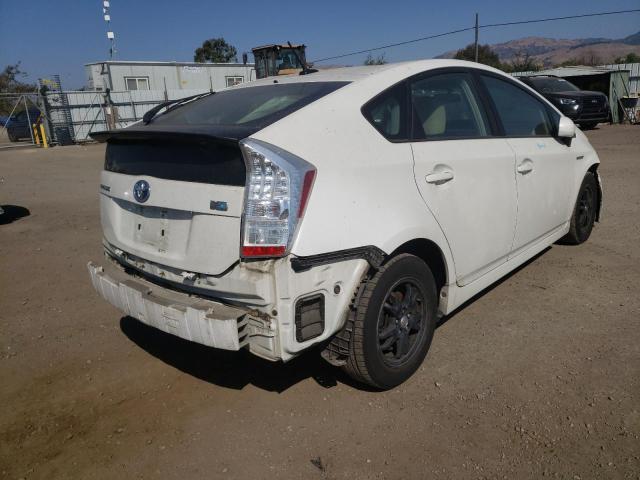 JTDKN3DU5A0021548 - 2010 TOYOTA PRIUS WHITE photo 4