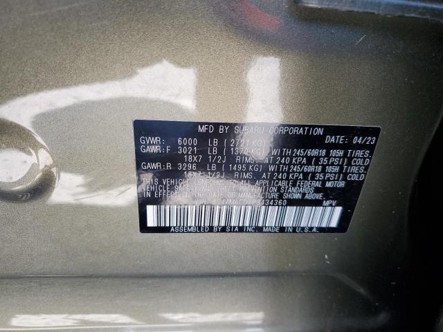 4S4WMACD7P3434360 - 2023 SUBARU ASCENT PREMIUM TAN photo 14