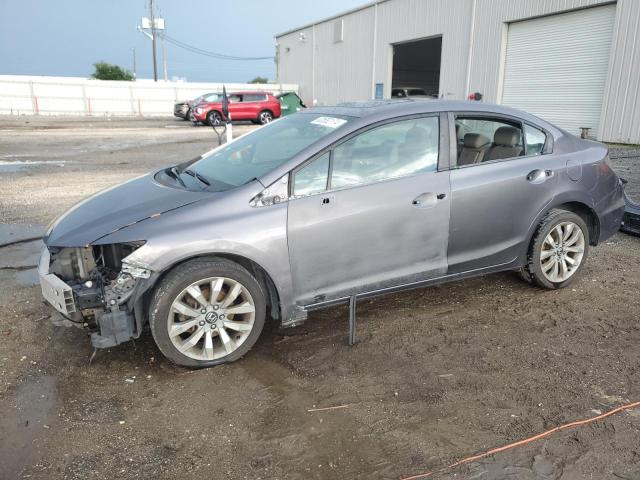 2HGFB2F96FH509571 - 2015 HONDA CIVIC EXL ვერცხლისფერი ფოტო 1