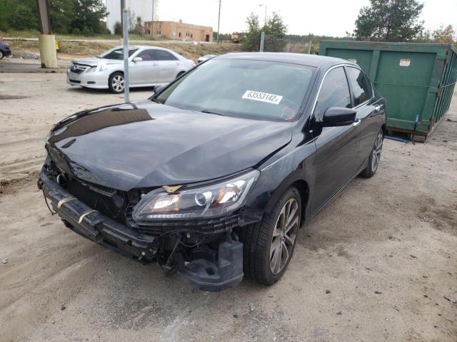 1HGCR2F38GA006828 - 2016 HONDA ACCORD LX BLACK photo 2