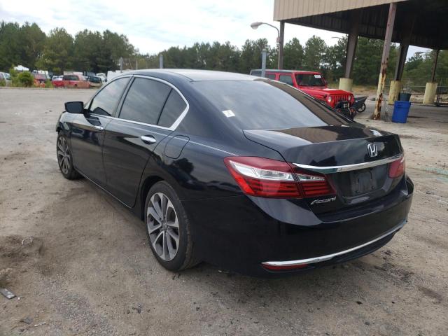 1HGCR2F38GA006828 - 2016 HONDA ACCORD LX BLACK photo 3