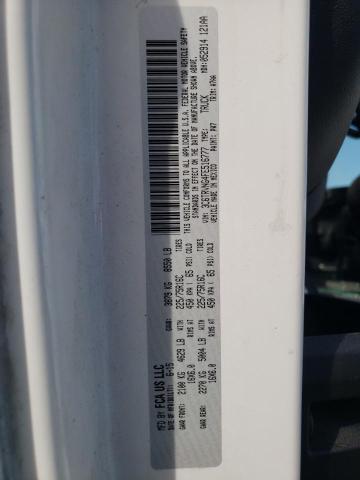 3C6TRVNG4FE516777 - 2015 RAM PROMASTER 1500 STANDARD WHITE photo 12
