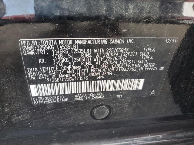 2T3BF4DV2BW171545 - 2011 TOYOTA RAV4 BLACK photo 13