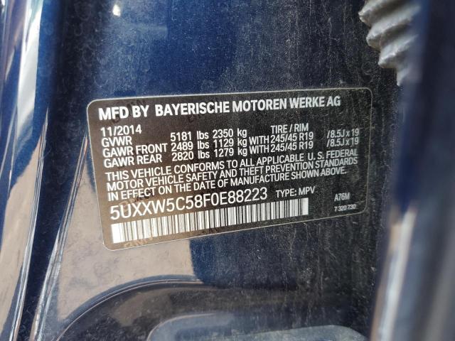 5UXXW5C58F0E88223 - 2015 BMW X4 XDRIVE35I BLUE photo 12