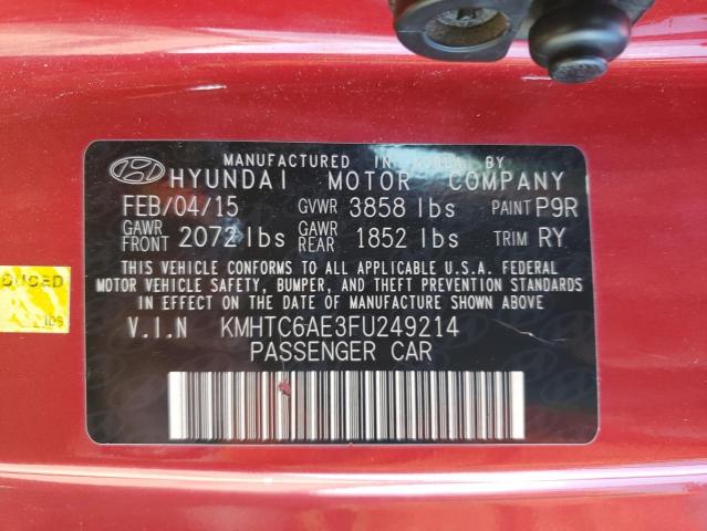 KMHTC6AE3FU249214 - 2015 HYUNDAI VELOSTER TURBO RED photo 12