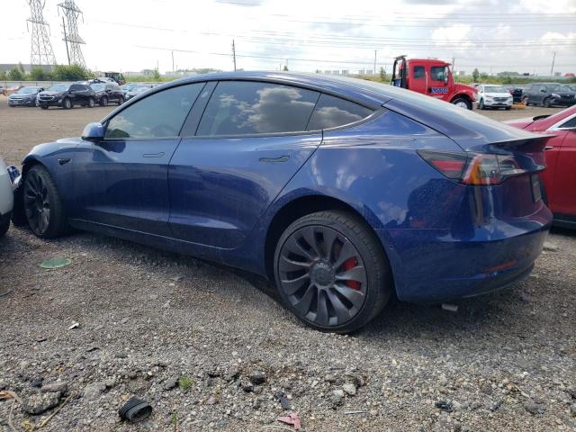 5YJ3E1ECXNF125281 - 2022 TESLA MODEL 3 BLUE photo 2