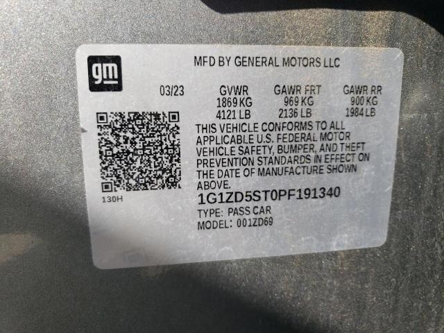 1G1ZD5ST0PF191340 - 2023 CHEVROLET MALIBU LT SILVER photo 12