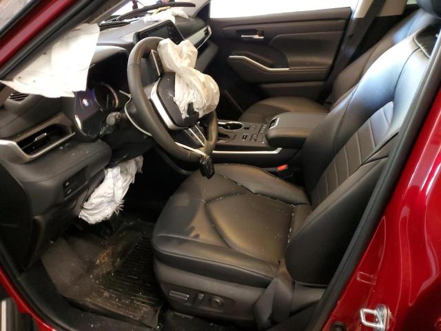 5TDGZRBH7NS238587 - 2022 TOYOTA HIGHLANDER XLE RED photo 7