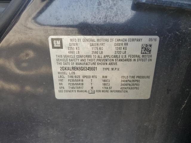 2GKALREK6G6345601 - 2016 GMC TERRAIN DENALI CHARCOAL photo 13