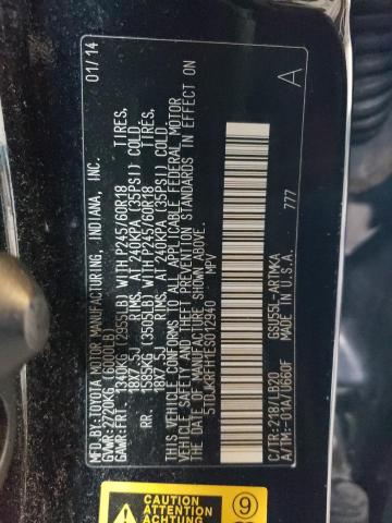 5TDJKRFH1ES012940 - 2014 TOYOTA HIGHLANDER XLE BLACK photo 13