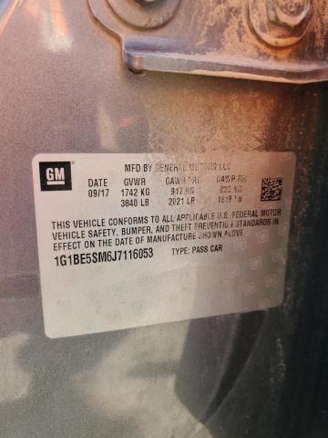 1G1BE5SM6J7116053 - 2018 CHEVROLET CRUZE LT 银色 照片 12