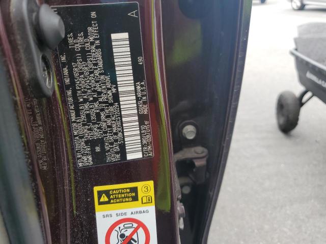 5TDBK3EHXCS120294 - 2012 TOYOTA HIGHLANDER BASE MAROON photo 13