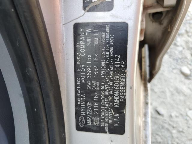 KMHDN46D15U104142 - 2005 HYUNDAI ELANTRA GLS SILVER photo 12