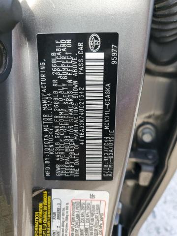 4T1BA32K74U021542 - 2004 TOYOTA CAMRY SE SILVER photo 13