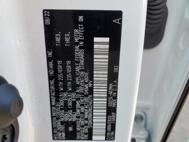 5TDHZRBH2NS246276 - 2022 TOYOTA HIGHLANDER XLE Ağ foto 13