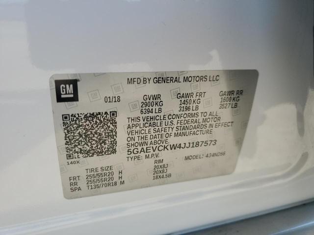 5GAEVCKW4JJ187573 - 2018 BUICK ENCLAVE AVENIR 白色 照片 13