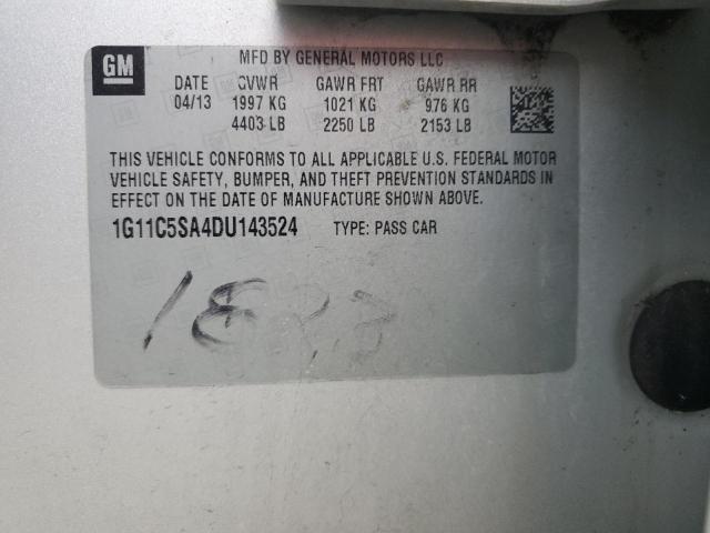 1G11C5SA4DU143524 - 2013 CHEVROLET MALIBU 1LT 银色 照片 12