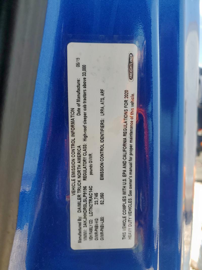 3AKJHHDR0LSLP9196 - 2020 FREIGHTLINER CASCADIA 1 ლურჯი ფოტო 10