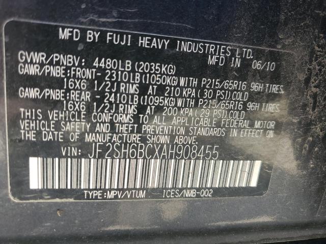 JF2SH6BCXAH908455 - 2010 SUBARU FORESTER XS Grafit foto 14