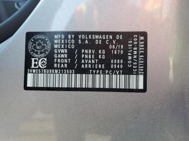 3VWE57BU8KM213503 - 2019 VOLKSWAGEN JETTA SEL SILVER photo 12