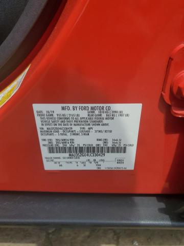 MAJ3S2GE4LC330429 - 2020 FORD ECOSPORT SE 红色 照片 12