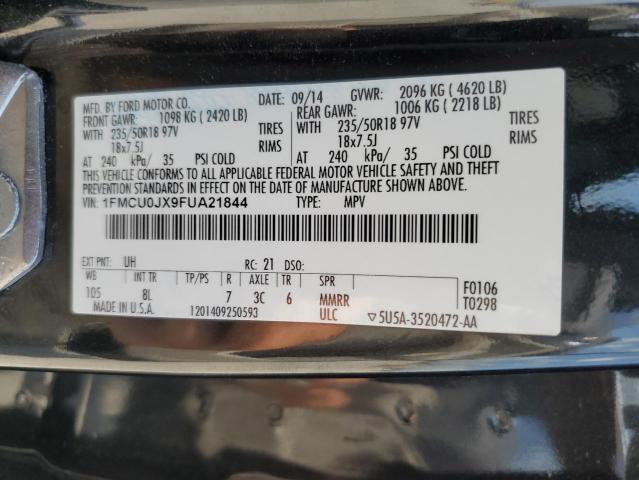 1FMCU0JX9FUA21844 - 2015 FORD ESCAPE TITANIUM 黑色 照片 14