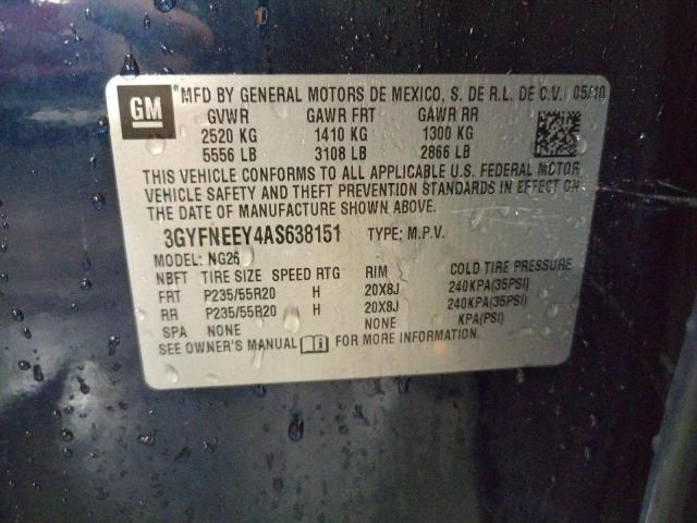 3GYFNEEY4AS638151 - 2010 CADILLAC SRX PERFORMANCE COLLECTION Көк фото 13