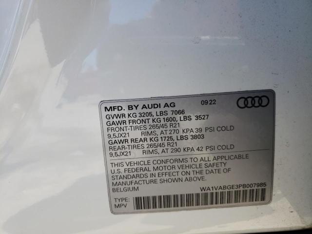 WA1VABGE3PB007985 - 2023 AUDI E-TRON CHRONOS 白色 照片 13