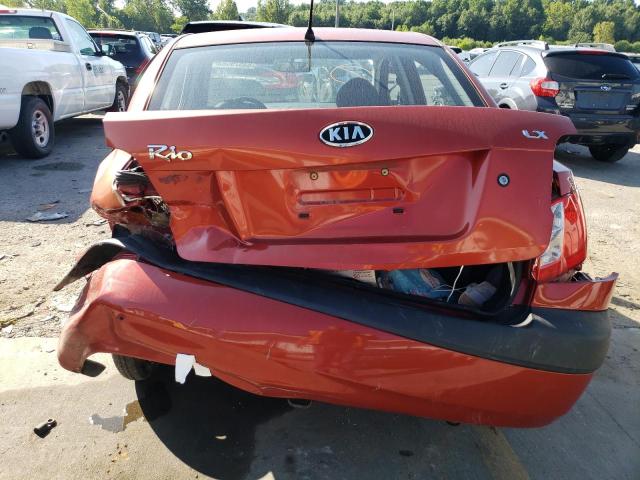 KNADE123976204896 - 2007 KIA RIO BASE ORANGE photo 6