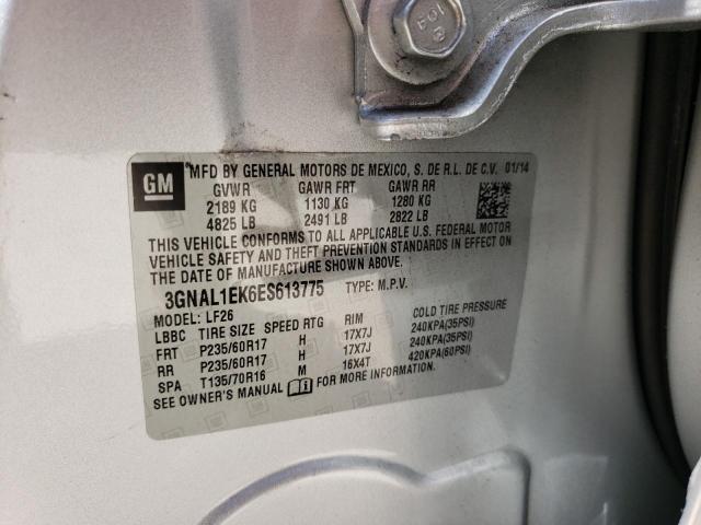 3GNAL1EK6ES613775 - 2014 CHEVROLET CAPTIVA LS 银色 照片 13