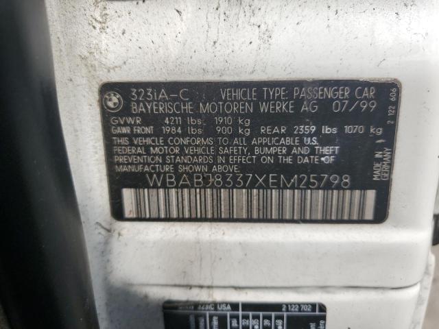WBABJ8337XEM25798 - 1999 BMW 323 IC AUTOMATIC WHITE photo 12