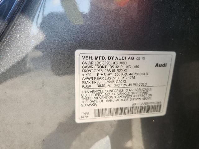 WA1LGAFE9FD027369 - 2015 AUDI Q7 PREMIUM PLUS ნაცრისფერი ფოტო 13