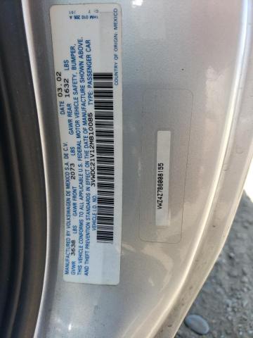 3VWDC21V12M810085 - 2002 VOLKSWAGEN CABRIO GLX 银色 照片 13