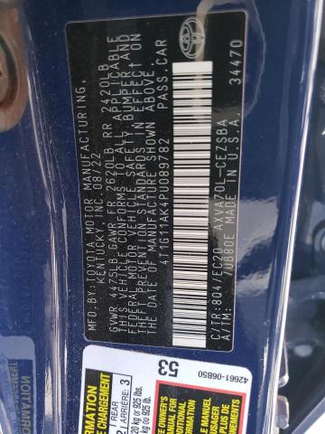 4T1G11AK4PU089782 - 2023 TOYOTA CAMRY SE NIGHT SHADE BLUE photo 12