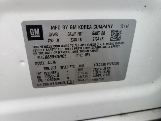 KL4CJBSB0FB064082 - 2015 BUICK ENCORE CONVENIENCE 白色 照片 13