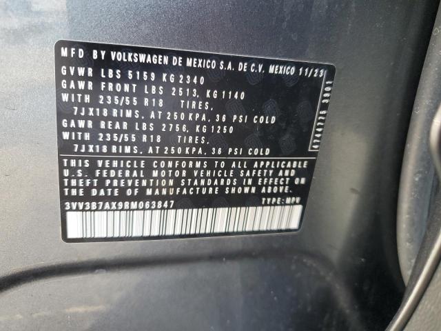 3VV3B7AX9RM063847 - 2024 VOLKSWAGEN TIGUAN SE ნაცრისფერი ფოტო 13