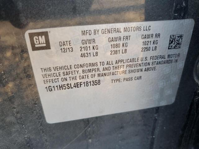 1G11H5SL4EF181358 - 2014 CHEVROLET MALIBU LTZ შავი ფოტო 12