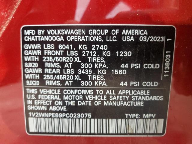 1V2WNPE89PC023075 - 2023 VOLKSWAGEN ID.4 PRO S 红色 照片 13