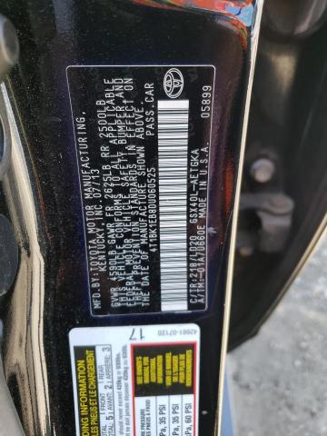 4T1BK1EB8DU060525 - 2013 TOYOTA AVALON BASE 黑色 照片 12