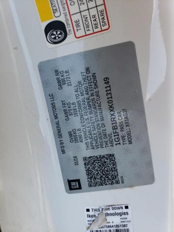 1G1FB1RXXK0131149 - 2019 CHEVROLET CAMARO LS 白色 照片 12