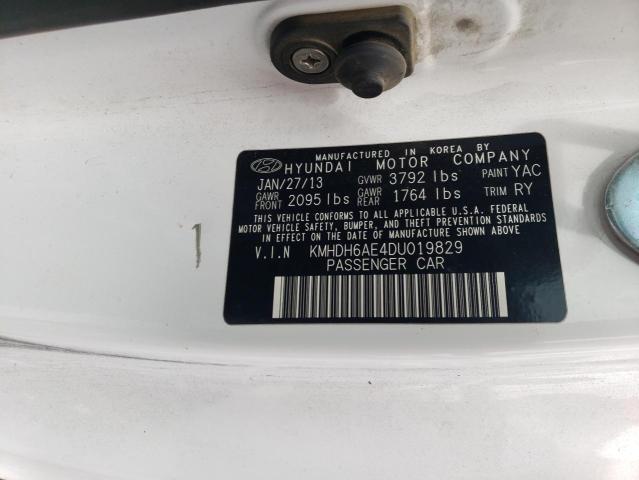 KMHDH6AE4DU019829 - 2013 HYUNDAI ELANTRA CO GS WHITE photo 13