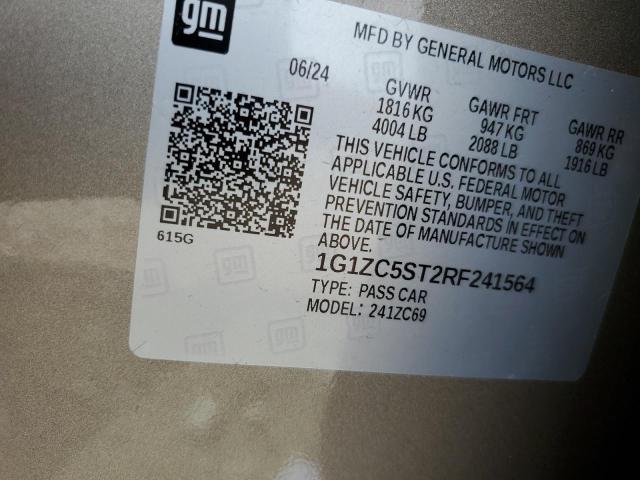 1G1ZC5ST2RF241564 - 2024 CHEVROLET MALIBU LS Qəhvəyi foto 12