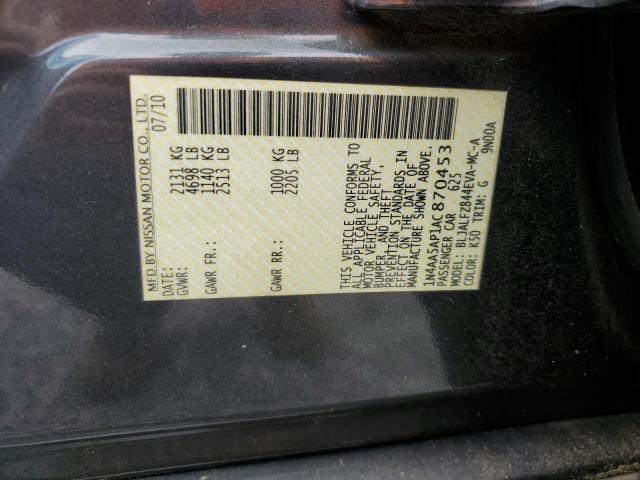 1N4AA5AP1AC870453 - 2010 NISSAN MAXIMA S GRAY photo 13