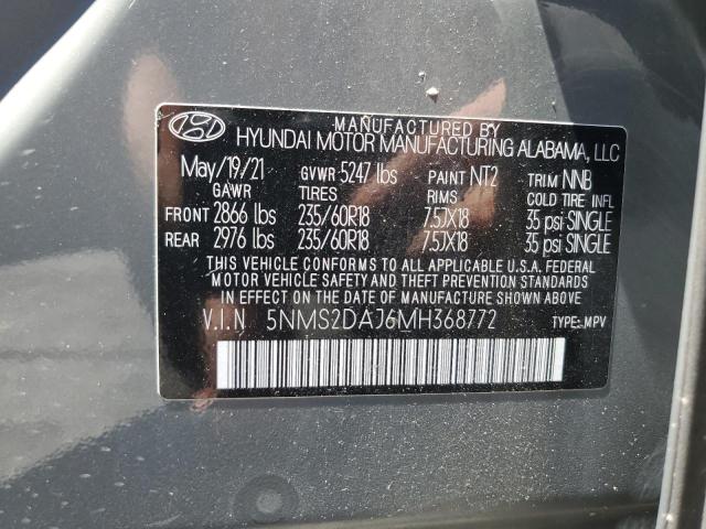 5NMS2DAJ6MH368772 - 2021 HYUNDAI SANTA FE SEL GRAY photo 13