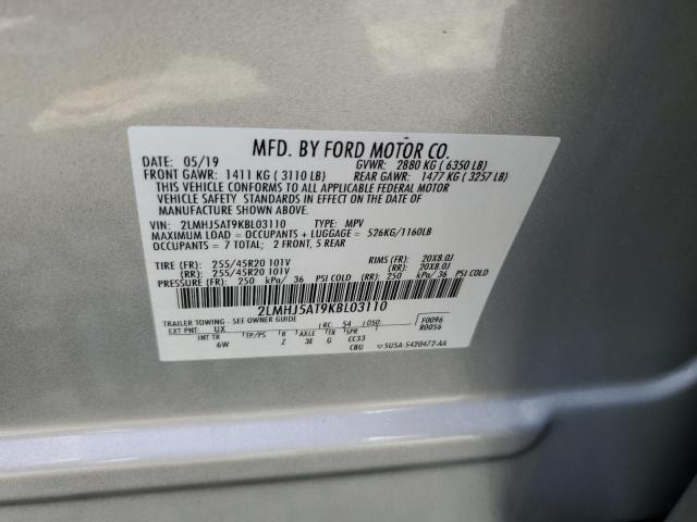 2LMHJ5AT9KBL03110 - 2019 LINCOLN MKT SILVER photo 13