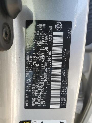 4T1BE32K45U398495 - 2005 TOYOTA CAMRY LE SILVER photo 24