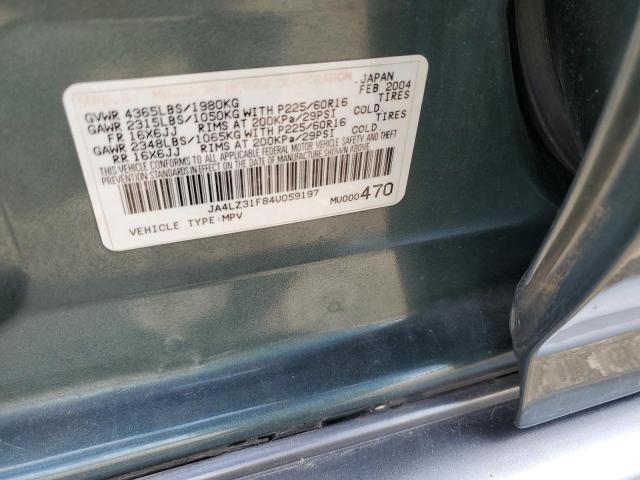 JA4LZ31F84U059197 - 2004 MITSUBISHI OUTLANDER LS GREEN photo 13