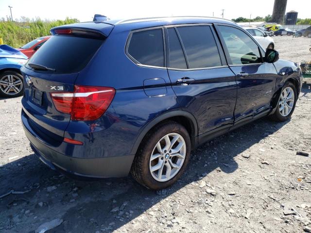 5UXWX7C57E0E82965 - 2014 BMW X3 XDRIVE35I BLUE photo 3