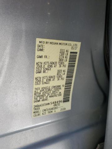 1N6AA1E5XHN548496 - 2017 NISSAN TITAN SV SILVER photo 12